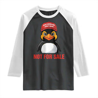 Greenland Is Not for Sale Raglan Shirt Funny Nihilist Penguin FDT Political Meme