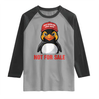 Greenland Is Not for Sale Raglan Shirt Funny Nihilist Penguin FDT Political Meme