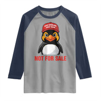 Greenland Is Not for Sale Raglan Shirt Funny Nihilist Penguin FDT Political Meme