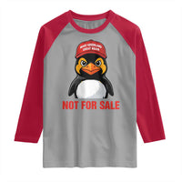 Greenland Is Not for Sale Raglan Shirt Funny Nihilist Penguin FDT Political Meme