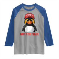 Greenland Is Not for Sale Raglan Shirt Funny Nihilist Penguin FDT Political Meme
