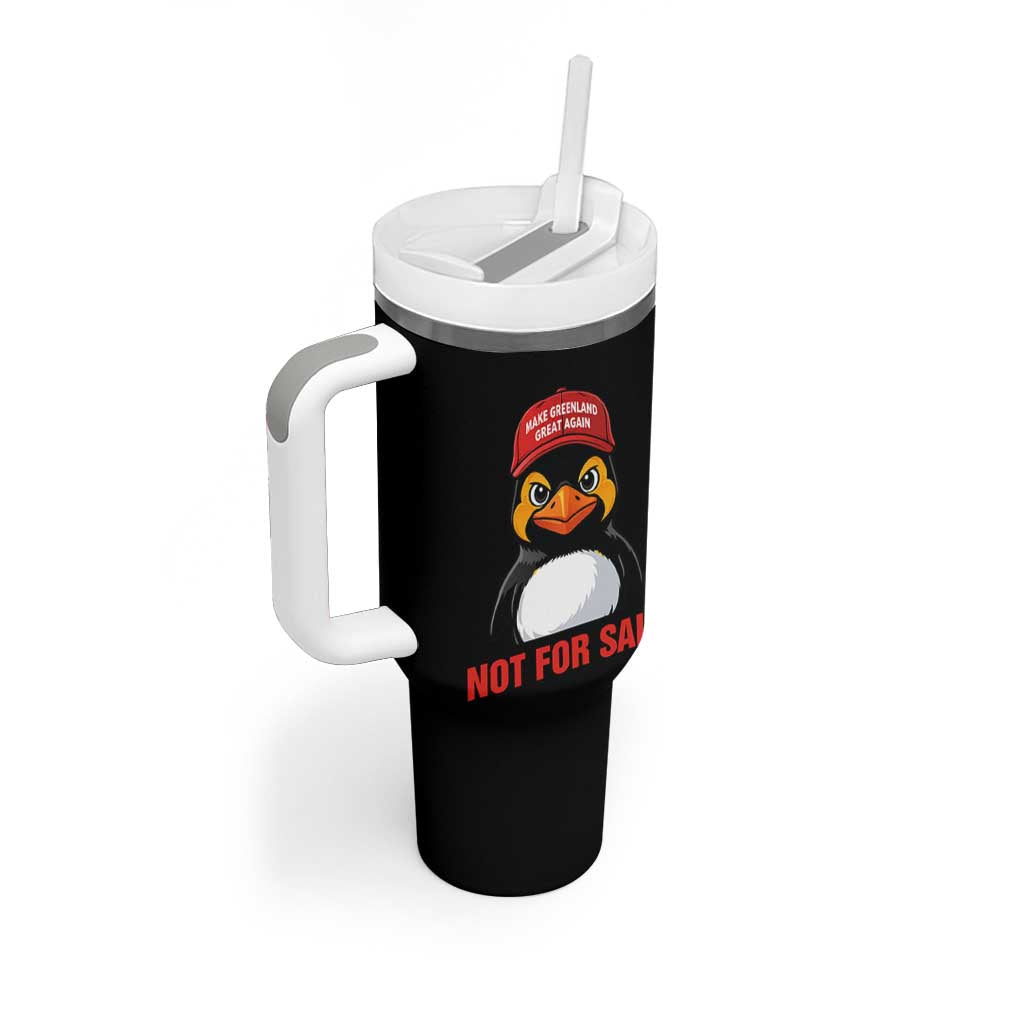 Greenland Is Not for Sale Tumbler With Handle Funny Nihilist Penguin FDT Political Meme