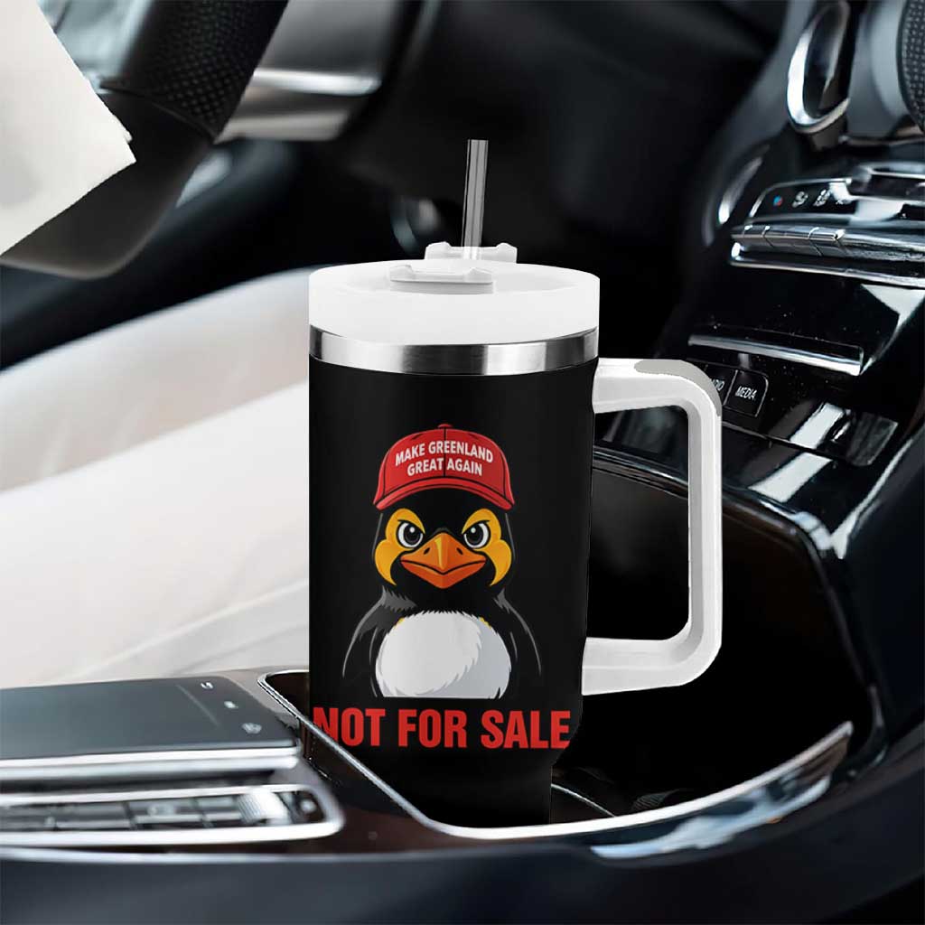 Greenland Is Not for Sale Tumbler With Handle Funny Nihilist Penguin FDT Political Meme