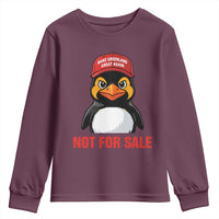 Greenland Is Not for Sale Youth Sweatshirt Funny Nihilist Penguin FDT Political Meme