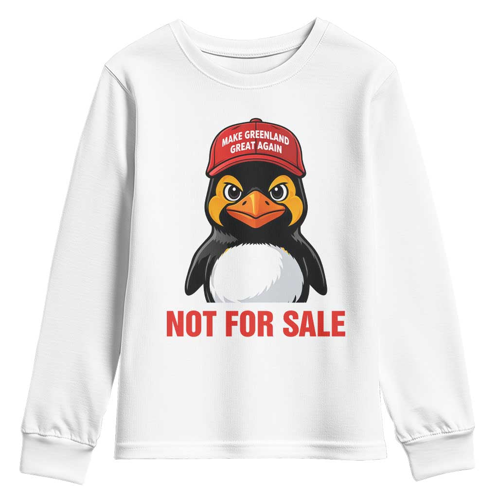 Greenland Is Not for Sale Youth Sweatshirt Funny Nihilist Penguin FDT Political Meme