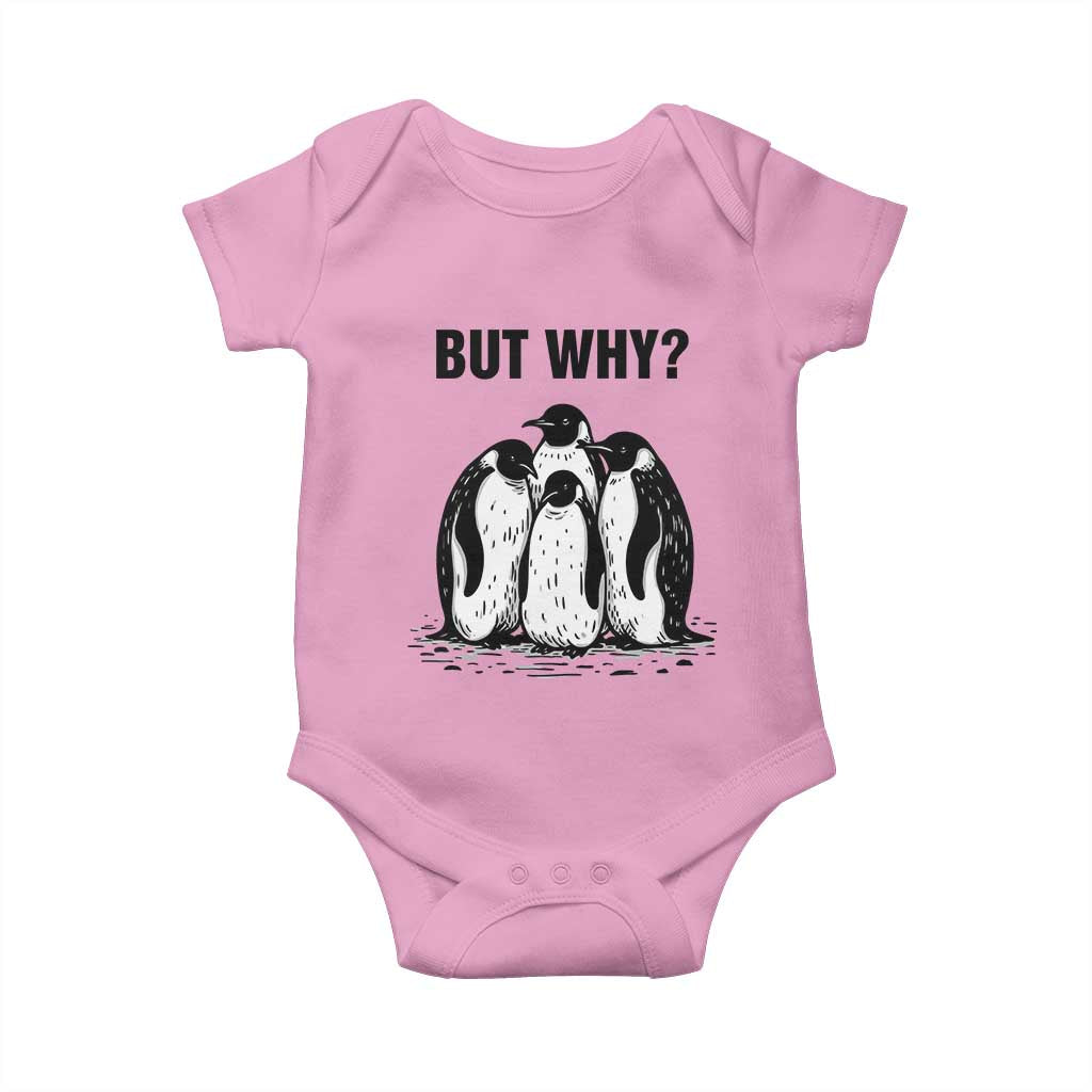 But Why Penguin Baby Onesie Funny Nihilist Hiking