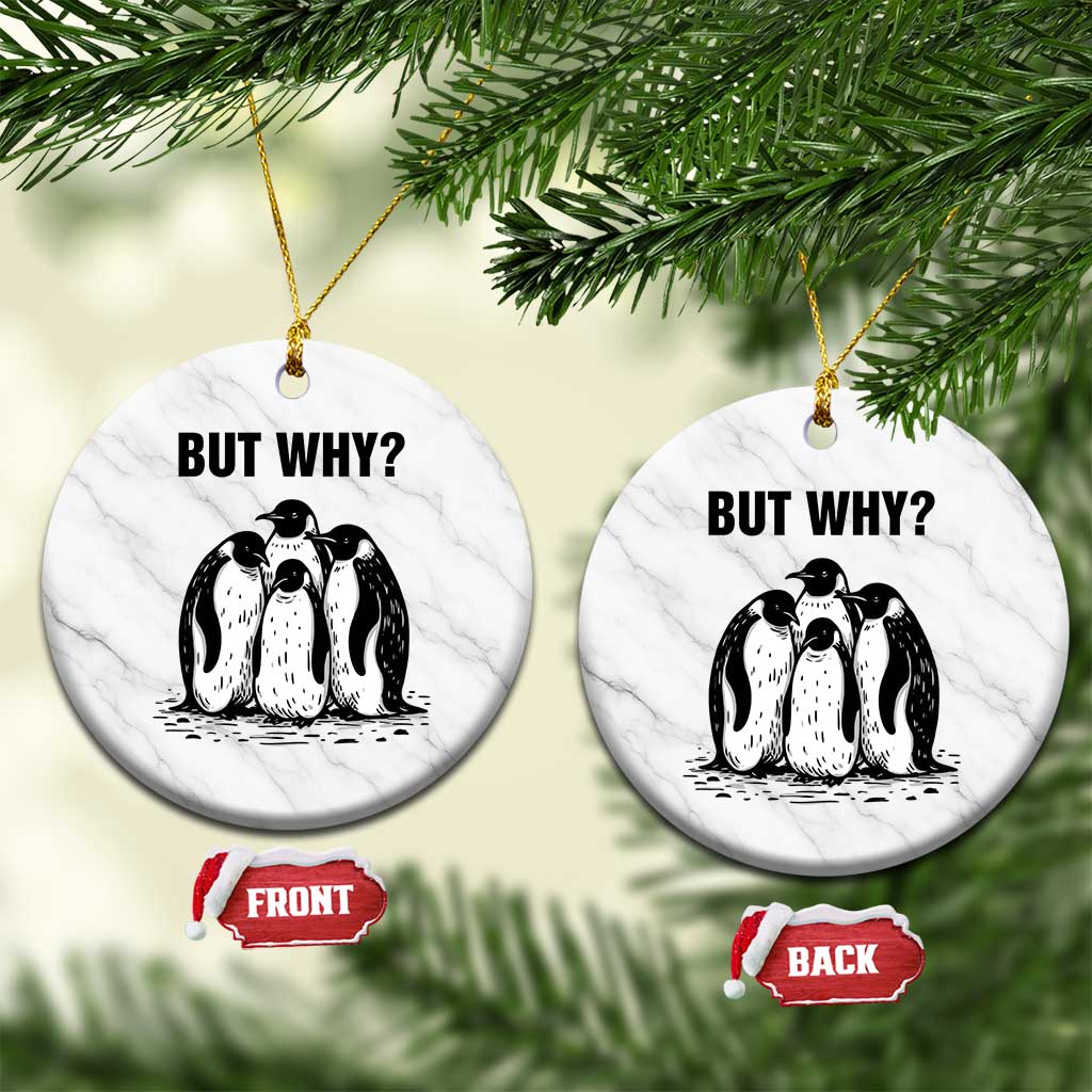 But Why Penguin Ceramic Ornament Funny Nihilist Hiking