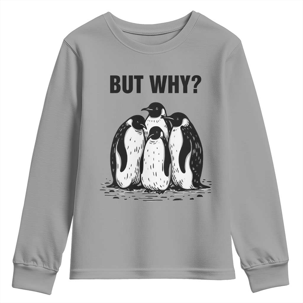 But Why Penguin Youth Sweatshirt Funny Nihilist Hiking