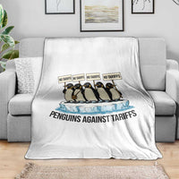 Penguins Against Tariffs Throw Blanket Resist Tariffs Subtle FDT Political Resistance