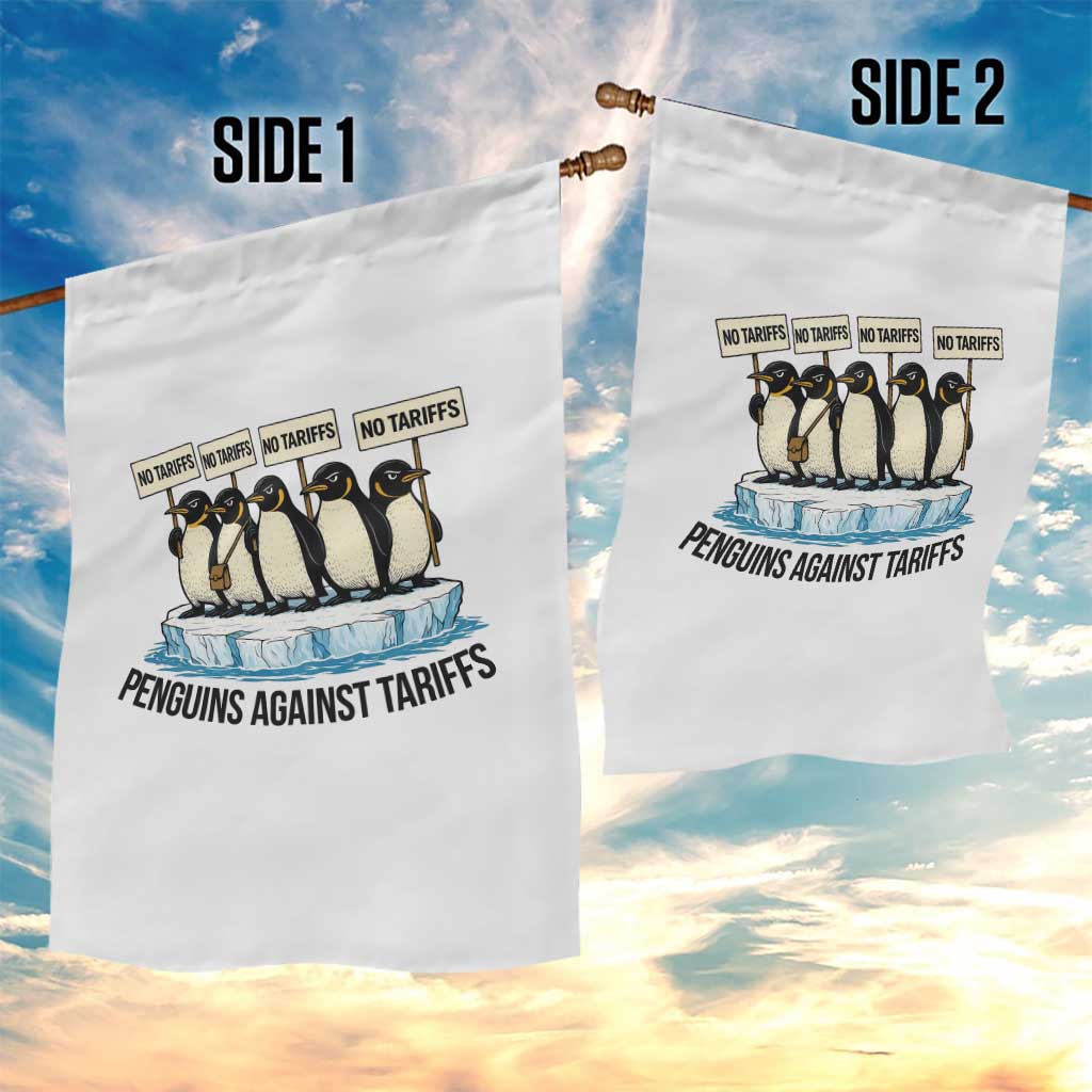 Penguins Against Tariffs Garden Flag Resist Tariffs Subtle FDT Political Resistance