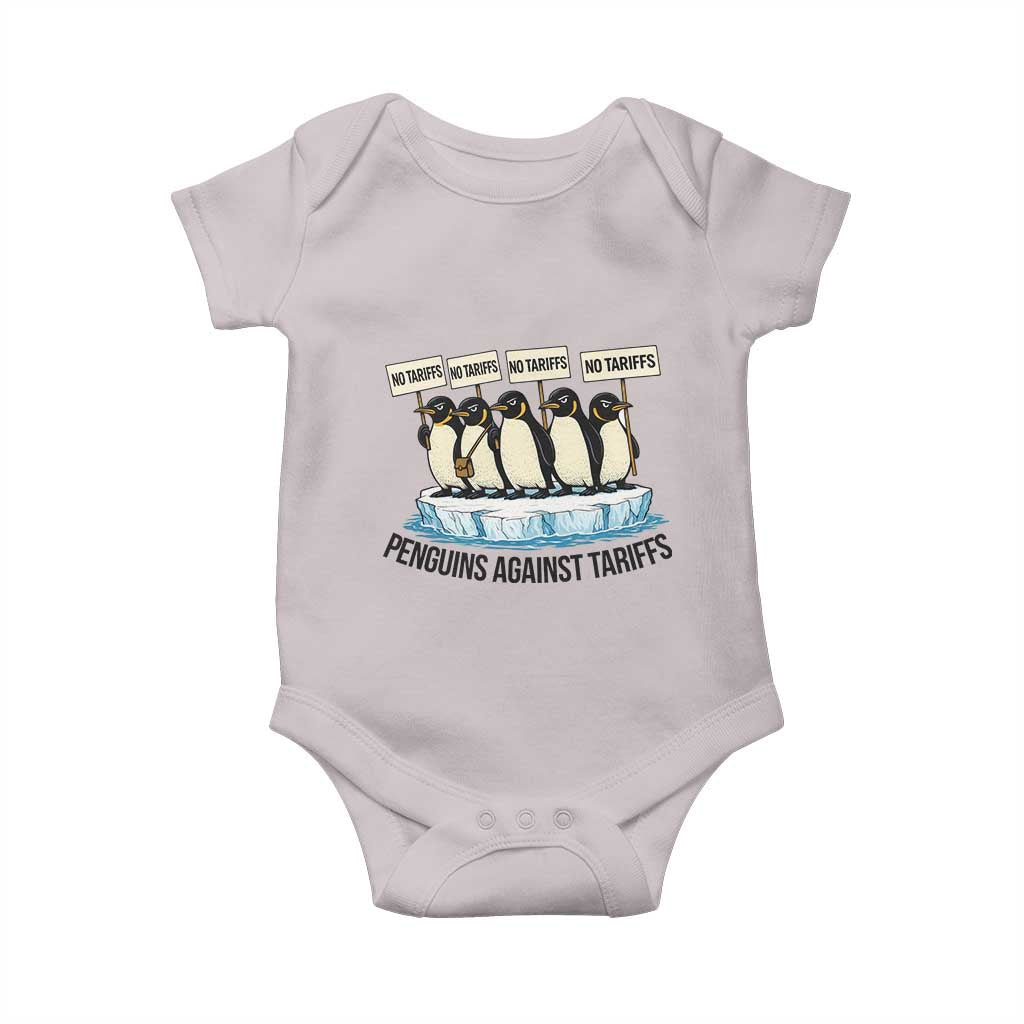 Penguins Against Tariffs Baby Onesie Resist Tariffs Subtle FDT Political Resistance