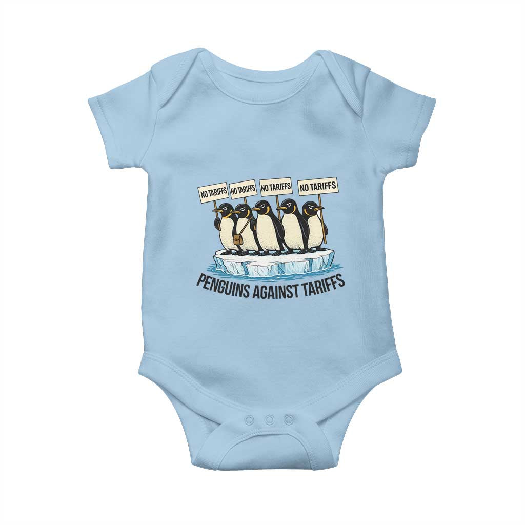 Penguins Against Tariffs Baby Onesie Resist Tariffs Subtle FDT Political Resistance
