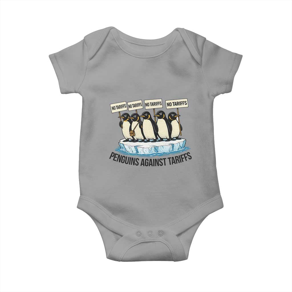 Penguins Against Tariffs Baby Onesie Resist Tariffs Subtle FDT Political Resistance