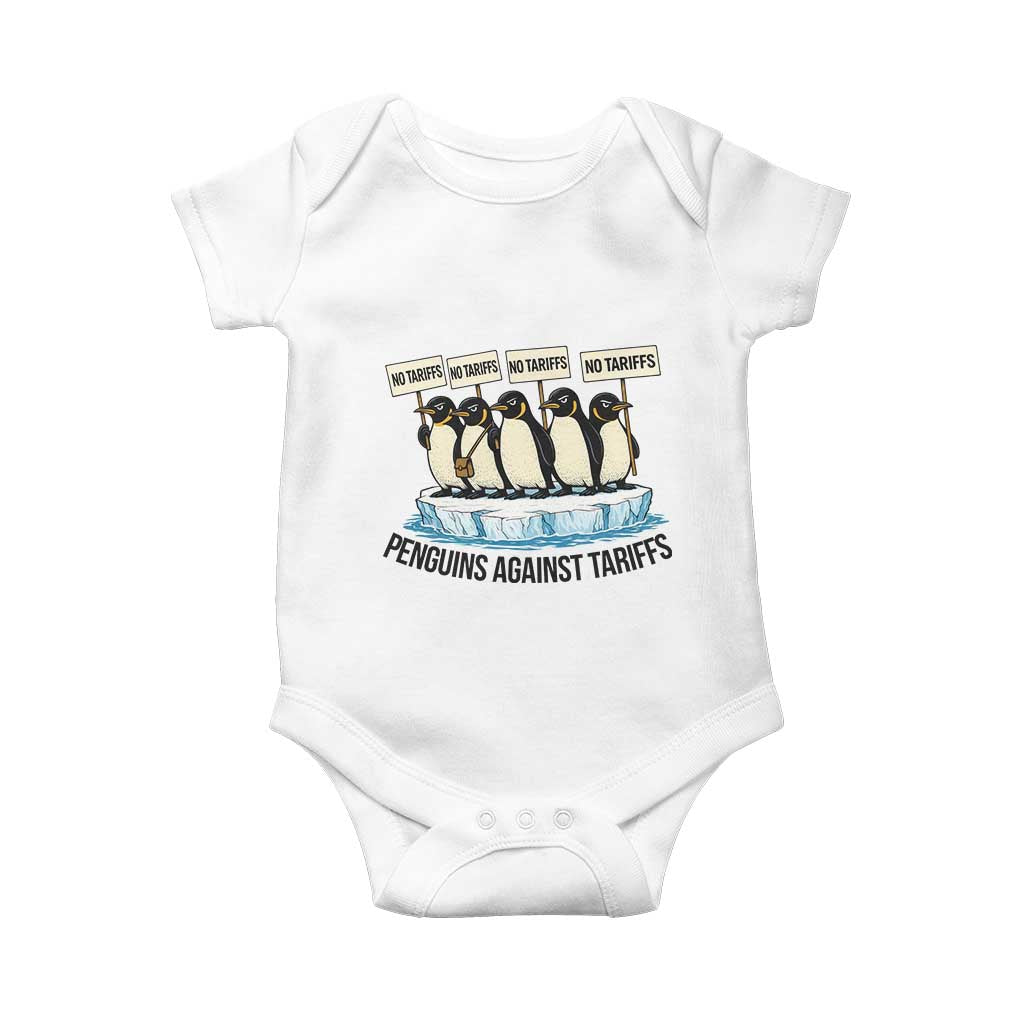 Penguins Against Tariffs Baby Onesie Resist Tariffs Subtle FDT Political Resistance