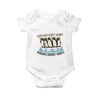 Penguins Against Tariffs Baby Onesie Resist Tariffs Subtle FDT Political Resistance