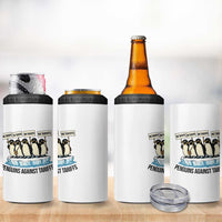 Penguins Against Tariffs 4 in 1 Can Cooler Tumbler Resist Tariffs Subtle FDT Political Resistance