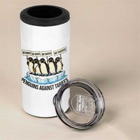 Penguins Against Tariffs 4 in 1 Can Cooler Tumbler Resist Tariffs Subtle FDT Political Resistance