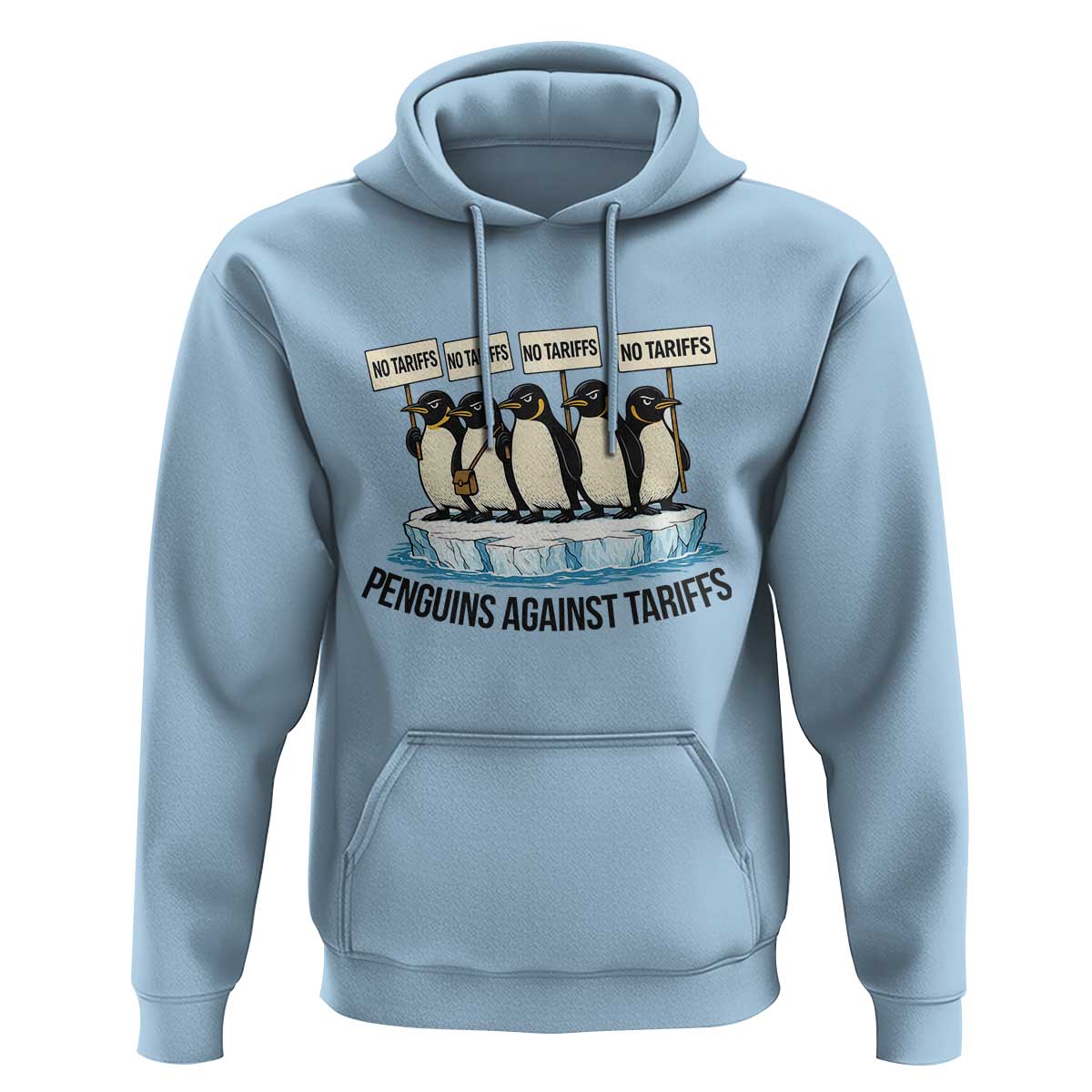 Penguins Against Tariffs Hoodie Resist Tariffs Subtle FDT Political Resistance