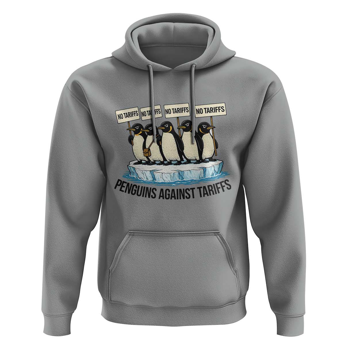 Penguins Against Tariffs Hoodie Resist Tariffs Subtle FDT Political Resistance