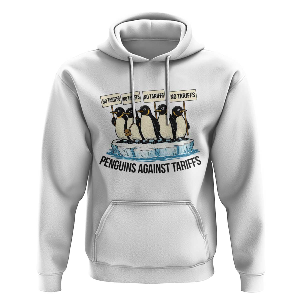 Penguins Against Tariffs Hoodie Resist Tariffs Subtle FDT Political Resistance
