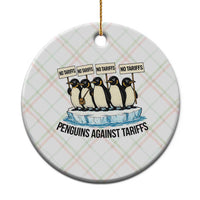 Penguins Against Tariffs Ceramic Ornament Resist Tariffs Subtle FDT Political Resistance