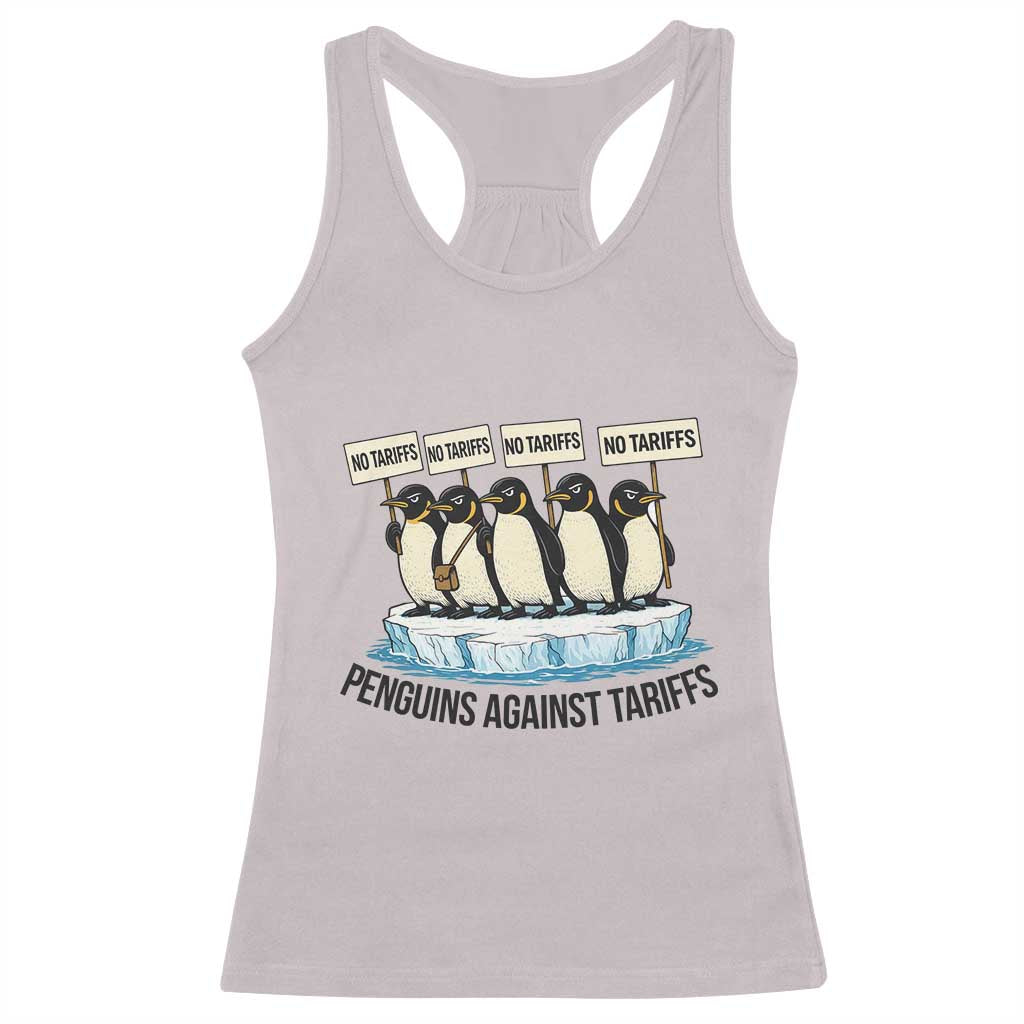 Penguins Against Tariffs Racerback Tank Top Resist Tariffs Subtle FDT Political Resistance