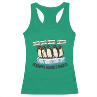 Penguins Against Tariffs Racerback Tank Top Resist Tariffs Subtle FDT Political Resistance