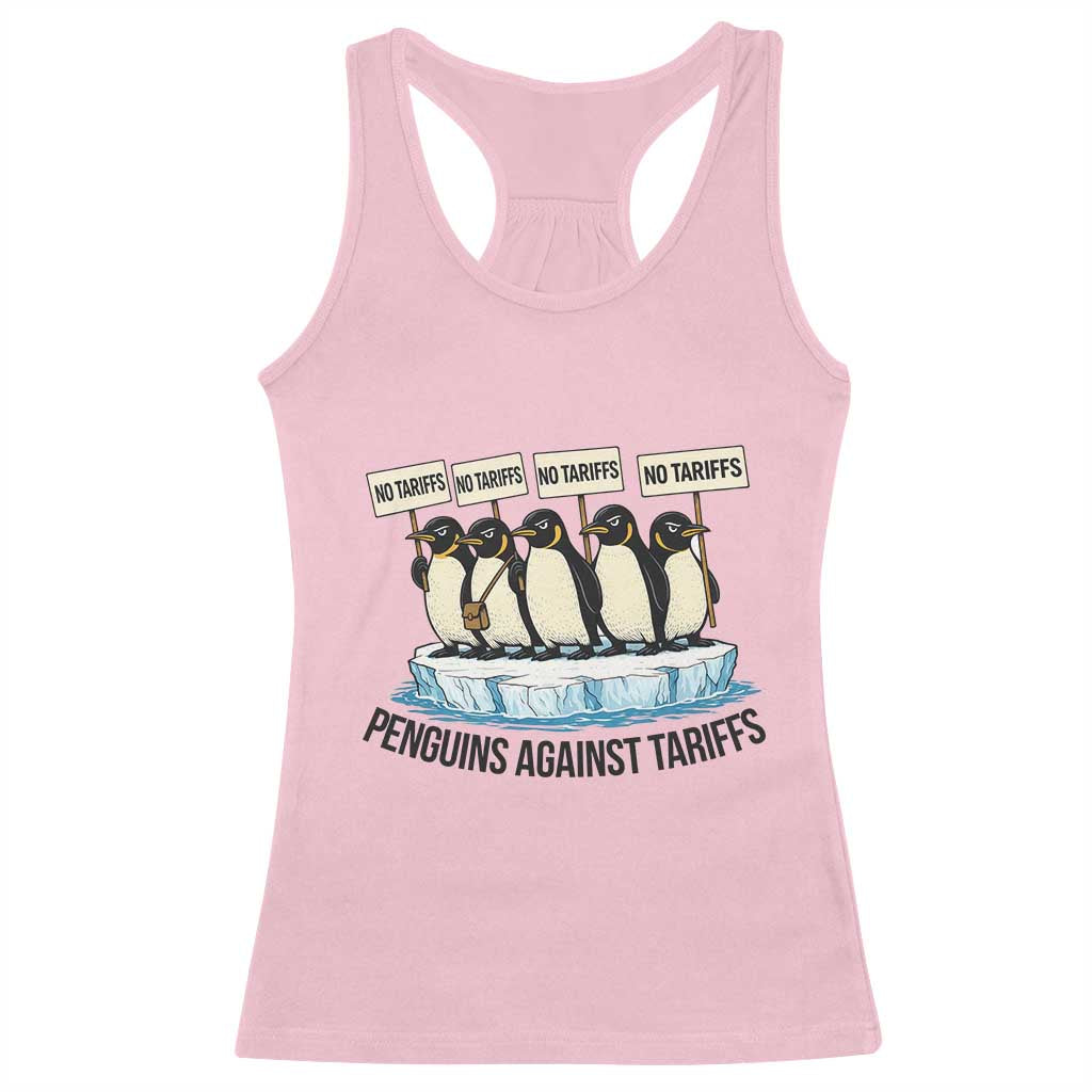 Penguins Against Tariffs Racerback Tank Top Resist Tariffs Subtle FDT Political Resistance
