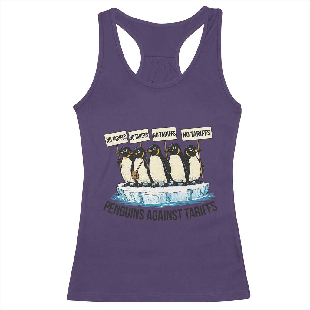 Penguins Against Tariffs Racerback Tank Top Resist Tariffs Subtle FDT Political Resistance