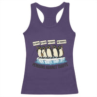 Penguins Against Tariffs Racerback Tank Top Resist Tariffs Subtle FDT Political Resistance