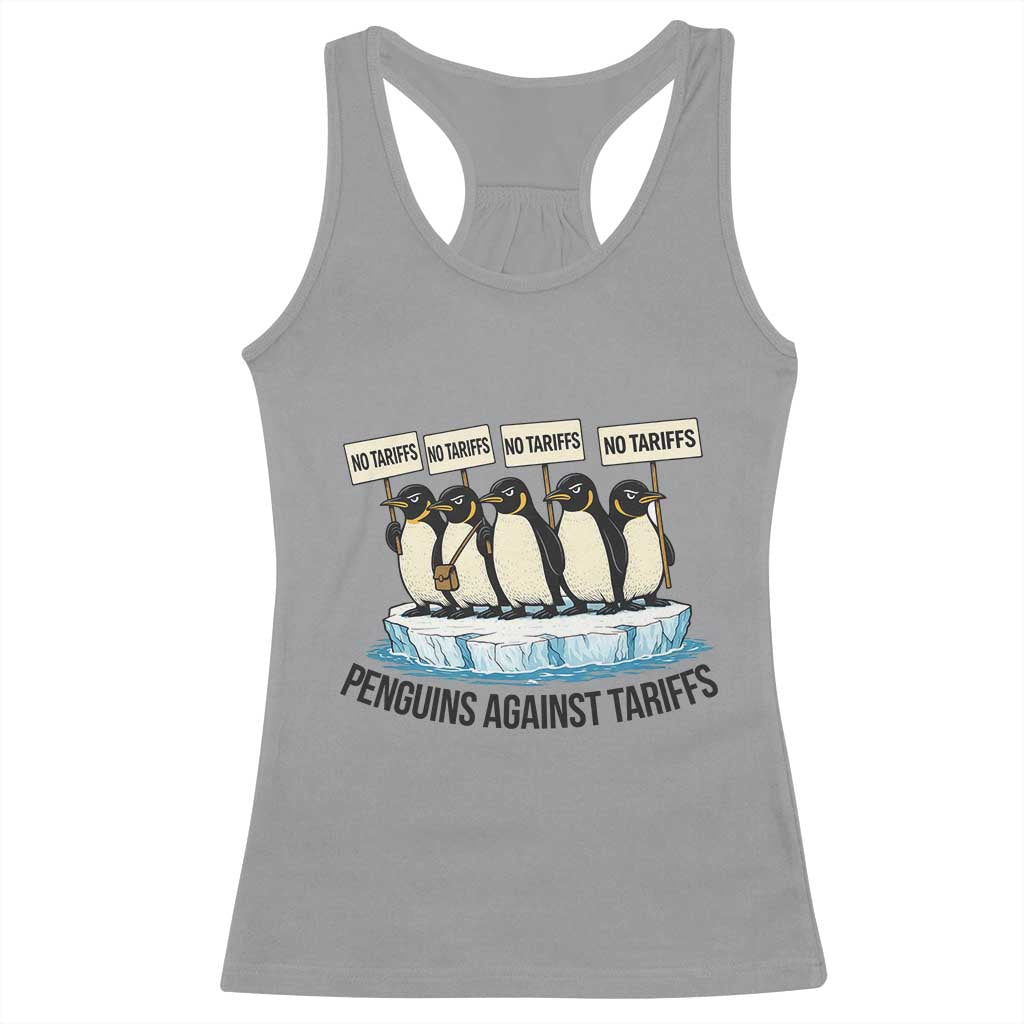Penguins Against Tariffs Racerback Tank Top Resist Tariffs Subtle FDT Political Resistance