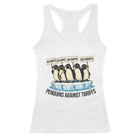 Penguins Against Tariffs Racerback Tank Top Resist Tariffs Subtle FDT Political Resistance