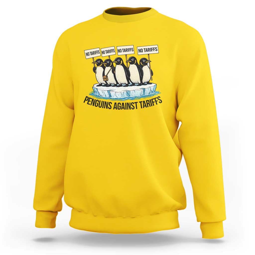 Penguins Against Tariffs Sweatshirt Resist Tariffs Subtle FDT Political Resistance