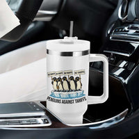 Penguins Against Tariffs Tumbler With Handle Resist Tariffs Subtle FDT Political Resistance