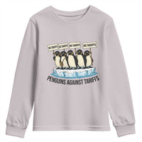 Penguins Against Tariffs Youth Sweatshirt Resist Tariffs Subtle FDT Political Resistance