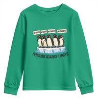 Penguins Against Tariffs Youth Sweatshirt Resist Tariffs Subtle FDT Political Resistance