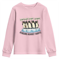 Penguins Against Tariffs Youth Sweatshirt Resist Tariffs Subtle FDT Political Resistance