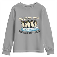 Penguins Against Tariffs Youth Sweatshirt Resist Tariffs Subtle FDT Political Resistance