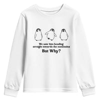 But Why Penguin Youth Sweatshirt Trendy Nihilist Sad Penguin Mountains Meme