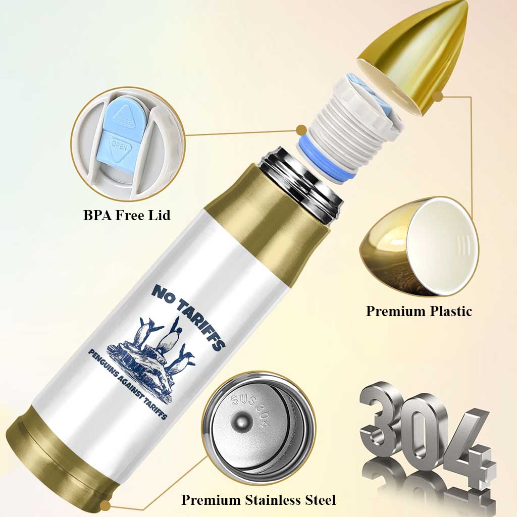 Penguins Against Tariffs Bullet Tumbler Resist Protest FDT Political