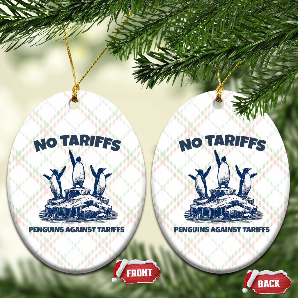 Penguins Against Tariffs Ceramic Ornament Resist Protest FDT Political