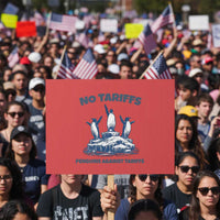 Penguins Against Tariffs Protest Sign Resist Protest FDT Political