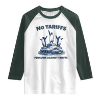 Penguins Against Tariffs Raglan Shirt Resist Protest FDT Political