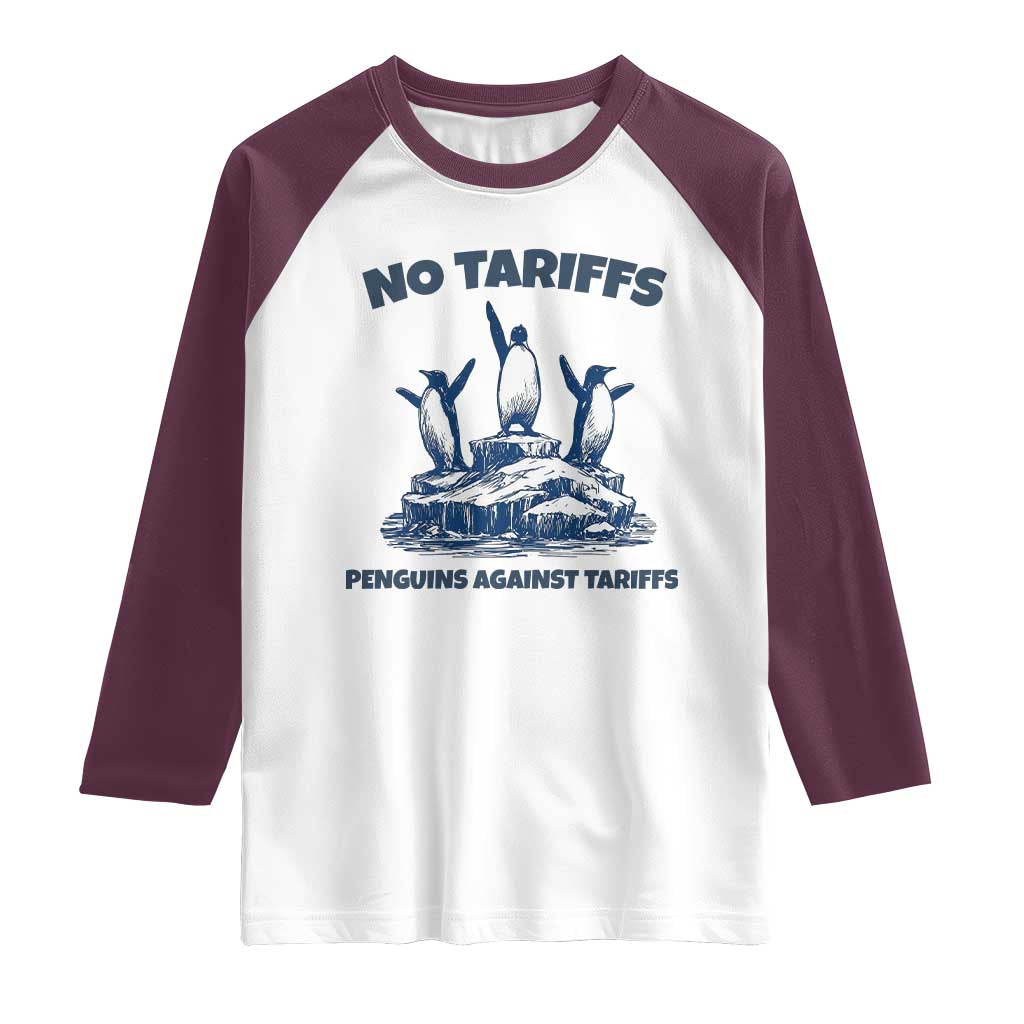 Penguins Against Tariffs Raglan Shirt Resist Protest FDT Political