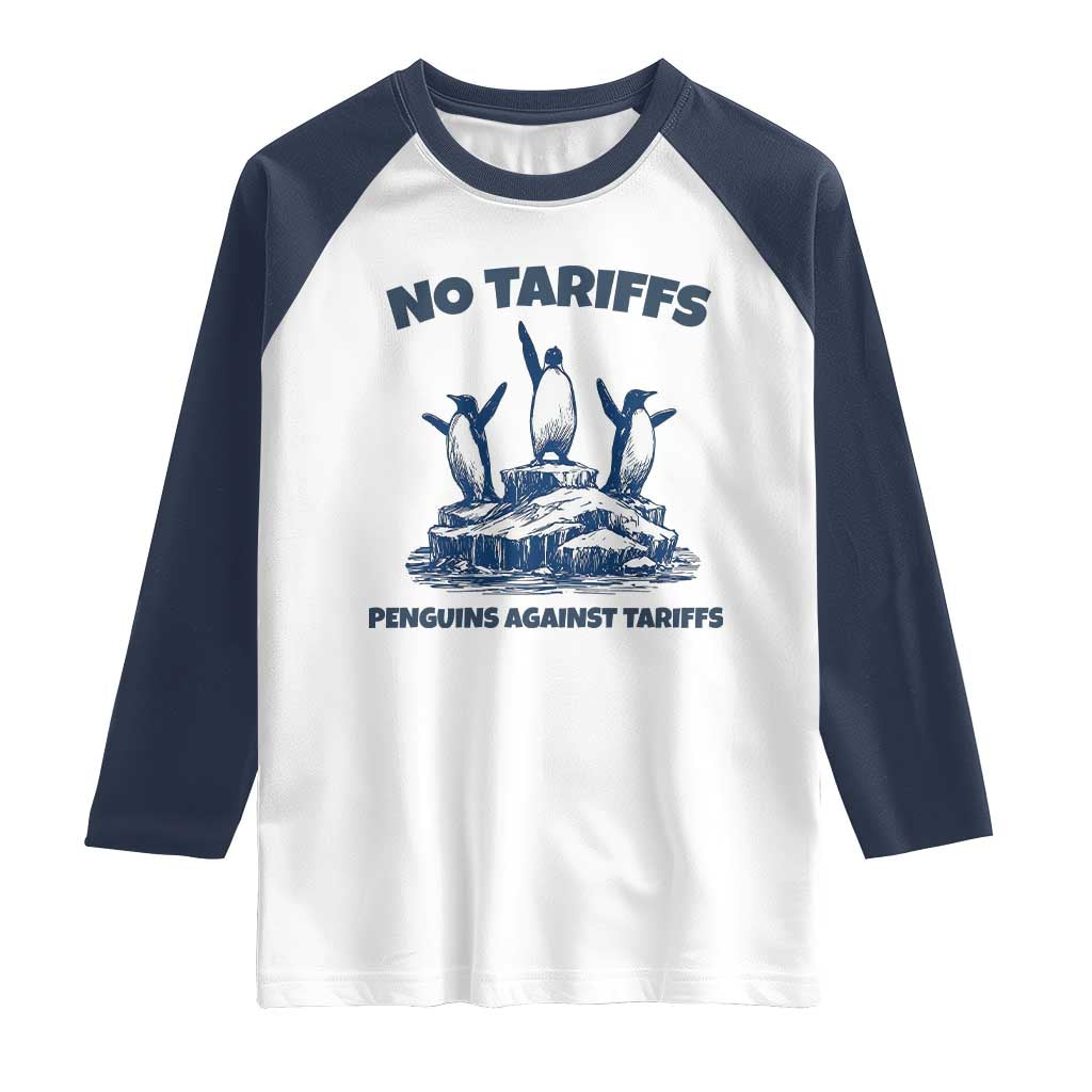 Penguins Against Tariffs Raglan Shirt Resist Protest FDT Political