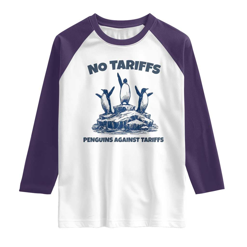 Penguins Against Tariffs Raglan Shirt Resist Protest FDT Political