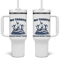 Penguins Against Tariffs Tumbler With Handle Resist Protest FDT Political
