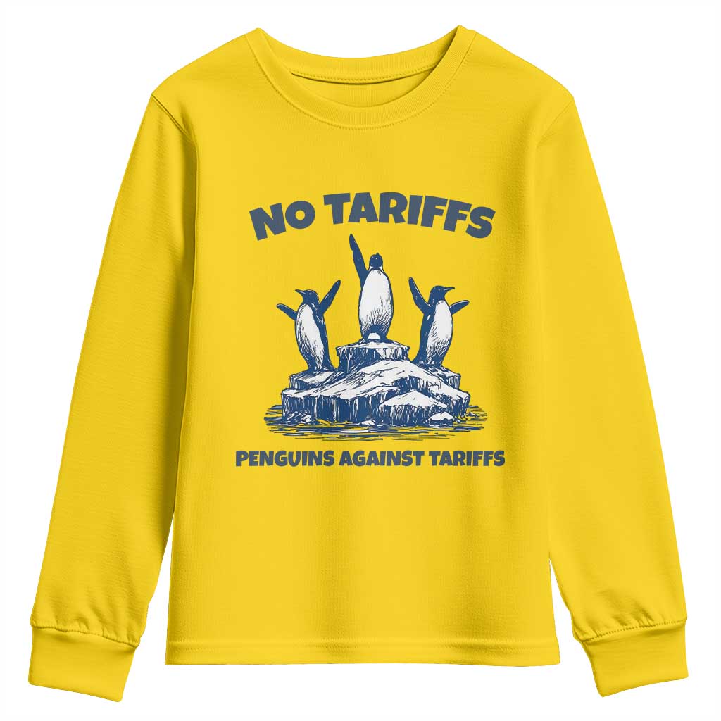 Penguins Against Tariffs Youth Sweatshirt Resist Protest FDT Political