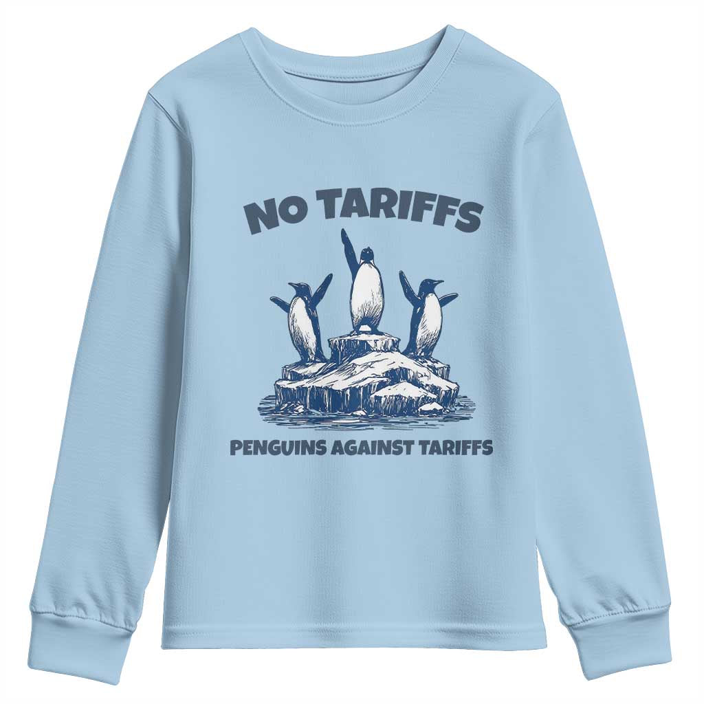 Penguins Against Tariffs Youth Sweatshirt Resist Protest FDT Political