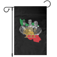 Pahlavi Dynasty Garden Flag Three Generations Iran Lion and Sun Portrait